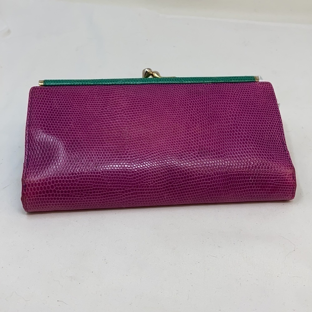 Neiman Marcus Reptile Embossed Multi Color Long C… - image 3